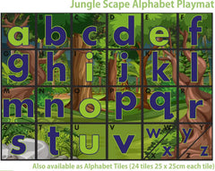 Alphabet Themed Playmats and Tiles, Jungle 1m x 1.5m Platmat Learning SPACE