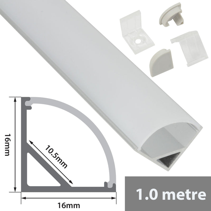 Aluminium LED Tape Profile 90 Deg Arc 1m, Learning SPACE