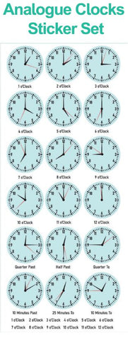 Analogue Clocks Sticker Set, Learning SPACE