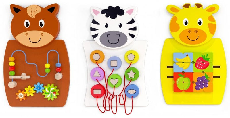 Animal Activity Wall Panel Toy - Set Of 3, Learning SPACE