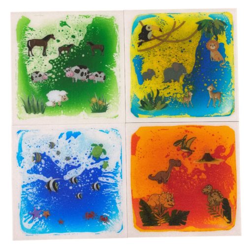 Animal Themed Liquid Floor Tiles Set of 4 - 30cm, Arts & Crafts Learning SPACE