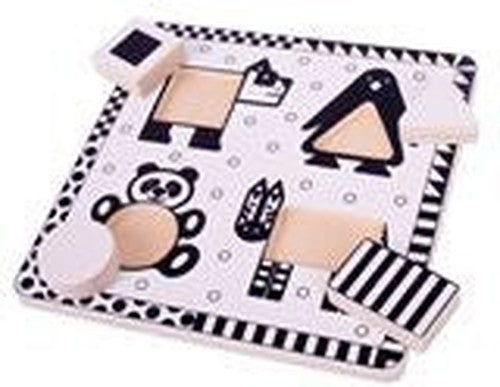 Animals Black & White Wooden Puzzle, Learning SPACE