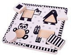 Animals Black & White Wooden Puzzle-2-12 Piece Jigsaw,Baby Maths,Baby Wooden Toys,Bigjigs Toys,Down Syndrome,Early Years Maths,Games & Toys,Gifts For 1 Year Olds,Primary Maths,SCOTEXCEL,Sound. Peg & Inset Puzzles,Stock-Learning SPACE