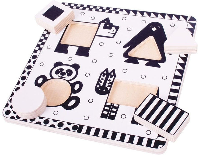 Animals Black & White Wooden Puzzle, Learning SPACE