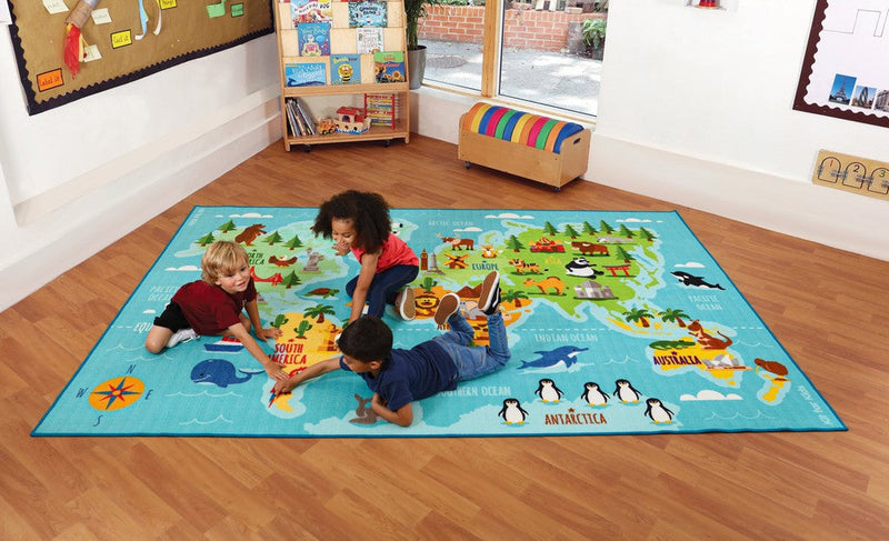 Animals & Places of the World 3x2m Carpet, English Learning SPACE