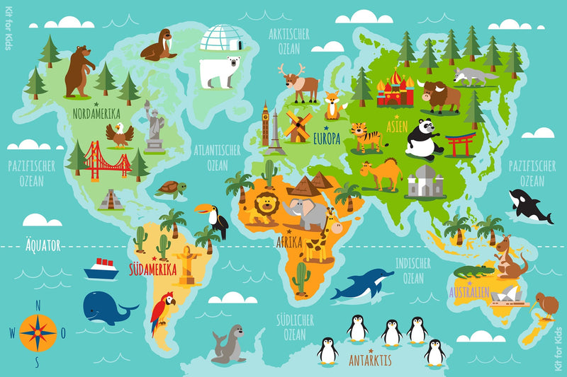 Animals & Places of the World 3x2m Carpet, Learning SPACE
