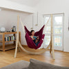 Artista Vino Hammock Hanging Chair-Hammock Chair-Cotton,Hammock chair,Hanging Chair,Indoor,Large,Red,Single-Learning SPACE