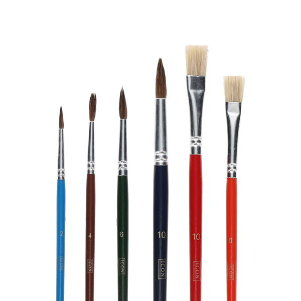 Assorted Paint Brushes Pack of 6, Learning SPACE