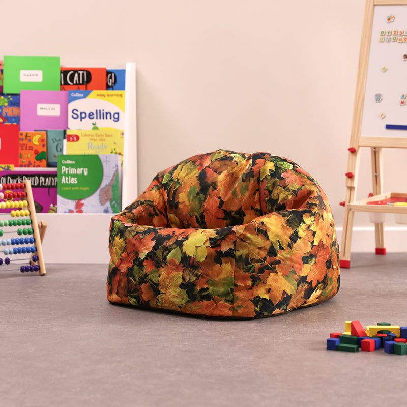 Autumn Leaves Printed Large Classic Bean Bag, Learning SPACE
