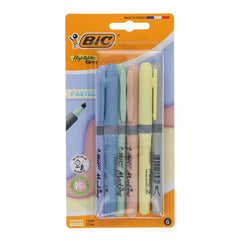 Bic Pack of 6 Highlighter Grip Pens, Stationery Learning SPACE