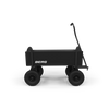 BERG Beach Wagon L Black in side profile with the pull handle extended