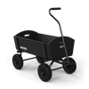 BERG Beach Wagon L Black showing the wooden body, four wheels and upright pull handle
