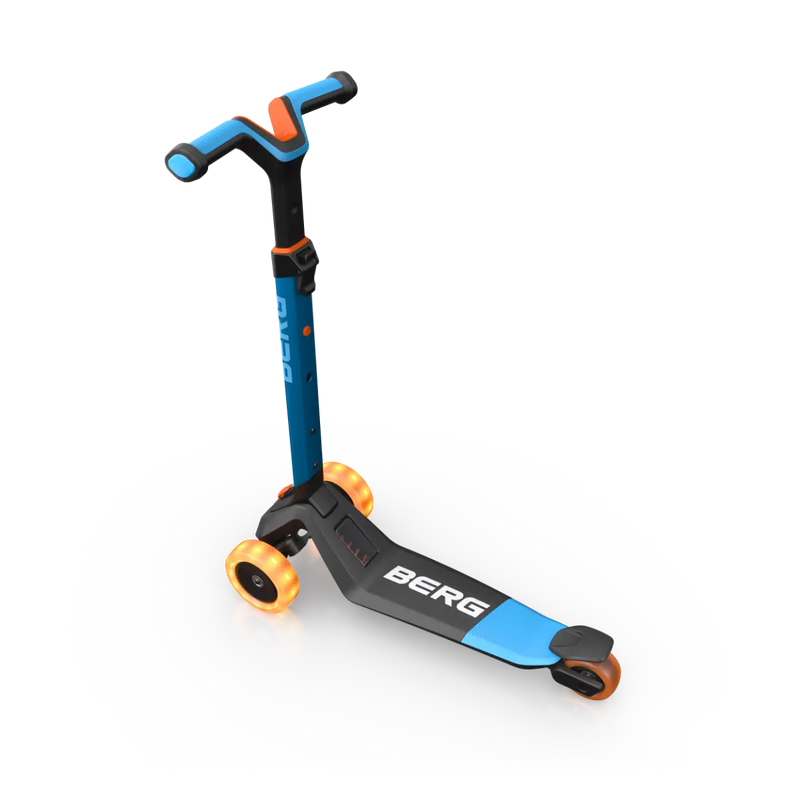 BERG Nexo Foldable Lights 3 Wheeled Scooter, Blue Learning SPACE