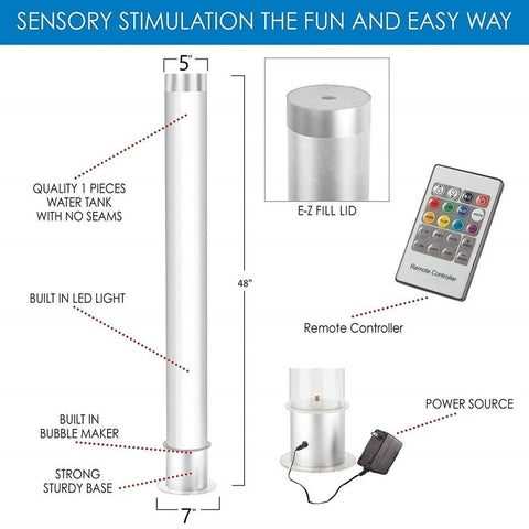 Lumina Multi-Connect 1.2m Slim Bubble Tube with Fish and Remote
