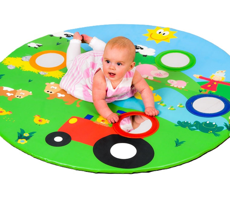 Baby Play Mat - Mirror & Farm Theme-AllSensory,Baby Sensory Toys,Baby Soft Play and Mirrors,Down Syndrome,Dropship,Farms & Construction,Gifts for 0-3 Months,Imaginative Play,Mats,Mats & Rugs,Playmat,Playmats & Baby Gyms,Sensory Flooring,Sensory Mirrors,Stock-Learning SPACE