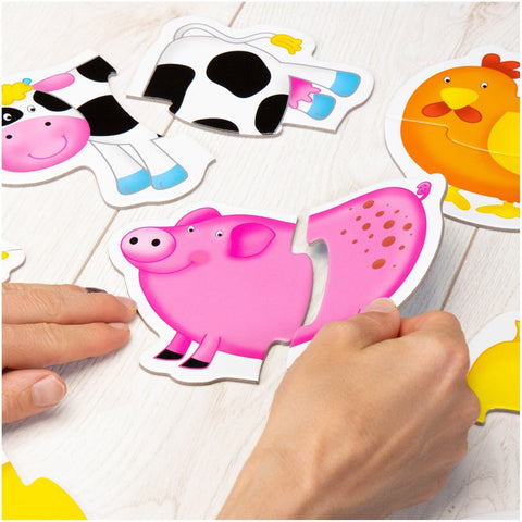 Baby Puzzles - Farm-2-12 Piece Jigsaw,Down Syndrome,Farms & Construction,Galt,Games & Toys,Gifts For 2-3 Years Old,Imaginative Play,Stock-Learning SPACE