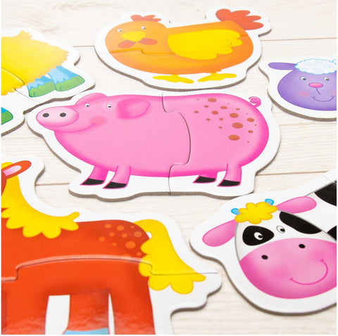 Baby Puzzles - Farm-2-12 Piece Jigsaw,Down Syndrome,Farms & Construction,Galt,Games & Toys,Gifts For 2-3 Years Old,Imaginative Play,Stock-Learning SPACE