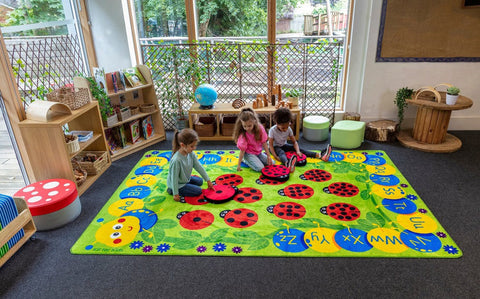 Back to Nature™ Chloe Caterpillar Numeracy & Literacy 3x2m Carpet-Educational Carpet, Kit For Kids, Mats & Rugs, Rectangular, Rugs, Wellbeing Furniture, World & Nature-Learning SPACE