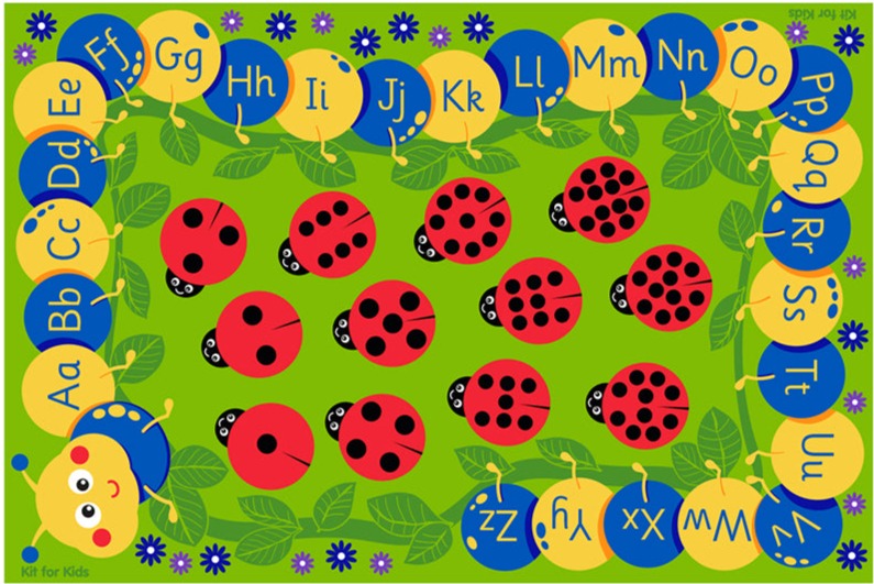 Back to Nature™ Chloe Caterpillar Numeracy & Literacy 3x2m Carpet, Learning SPACE