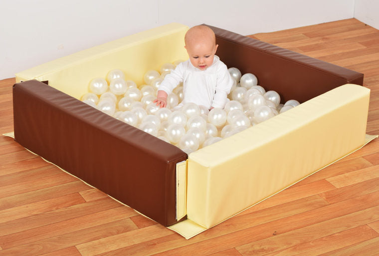 Ball Pit for Toddlers, Brown/Cream Learning SPACE