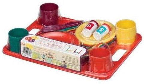 Battat Dinner Party for Four-Baby & Toddler Gifts,Battat Toys,Gifts For 3-5 Years Old,Imaginative Play,Kitchens & Shops & School,Play Kitchen Accessories,Pretend play,Stock-Learning SPACE