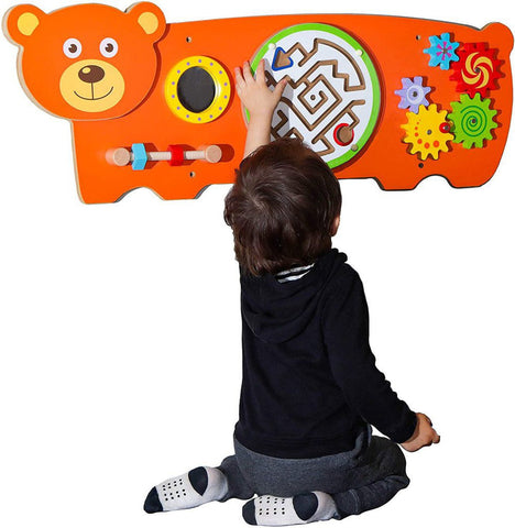 Bear Activity Wall Panel Toy-Additional Need,Fine Motor Skills,Gifts For 1 Year Olds,Helps With,Maths,Nursery,Primary Maths,SCOTEXCEL,sensory activity,Sensory Wall Panels & Accessories,Shape & Space & Measure,Sound,Stock,Strength & Co-Ordination,Tactile Toys & Books,Tracking & Bead Frames,Viga Activity Wall Panel-Learning SPACE
