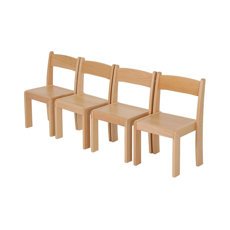Beechwood Stackable Chairs, Age 3-4 Pack of 4 Learning SPACE