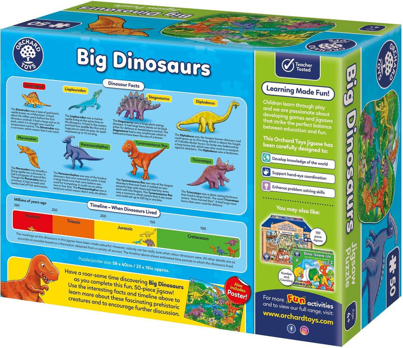 Big Dinosaur Jigsaw Puzzle 50 Pieces, Learning SPACE