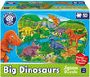 Big Dinosaur Jigsaw Puzzle 50 Pieces-13-99 Piece Jigsaw, AllSensory, Dinosaurs. Castles & Pirates, Down Syndrome, Early Years Sensory Play, Gifts for 5-7 Years Old, Imaginative Play, Orchard Toys, Primary Games & Toys, Stock, Strength & Co-Ordination-Learning SPACE