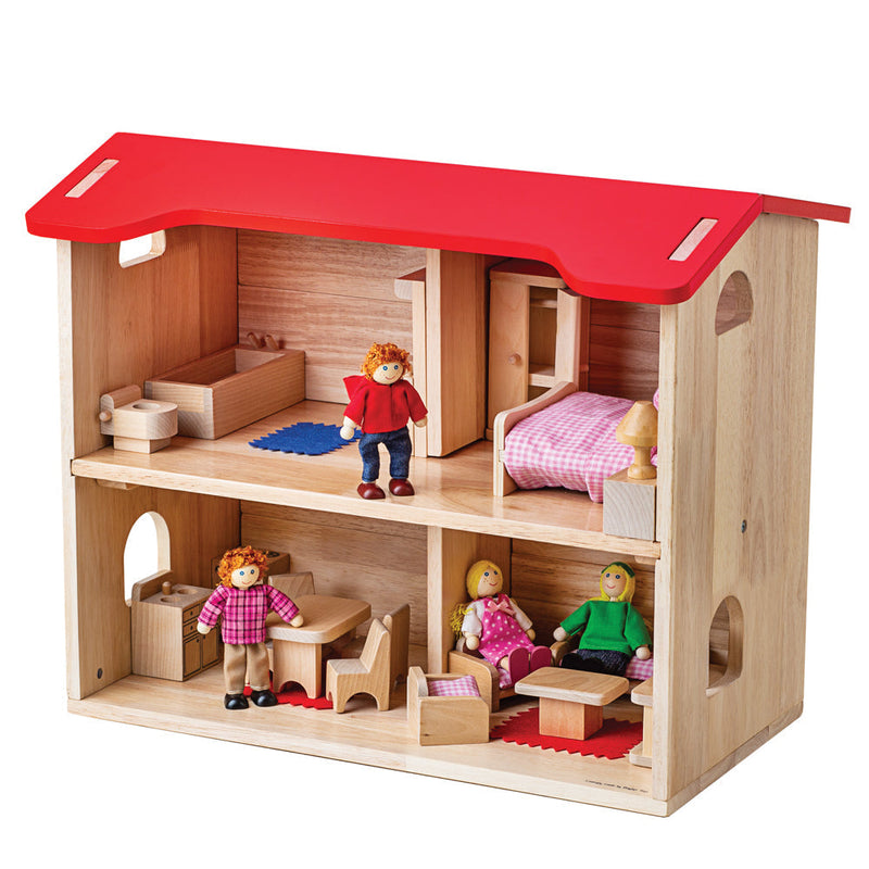 Wooden Dolls House Complete Set, Learning SPACE