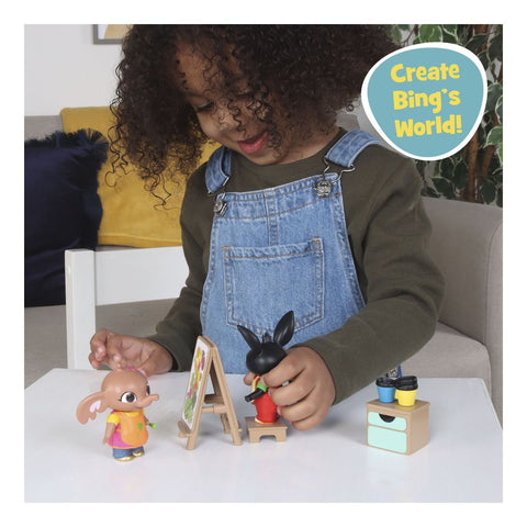 Bing Paint with Bing Figure Playpack-Bing and Friends,Discontinued,Figurines,Gifts For 2-3 Years Old,Small World-Learning SPACE