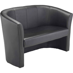 Black Faux Leather Tub Sofa-Dropship,Full Size Seating,Furniture,Seating,Sofa,Wellbeing Furniture-Learning SPACE