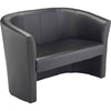 Black Faux Leather Tub Sofa-Full Size Seating,Furniture,Padded Seating,Seating,Sofa,Wellbeing Furniture-Learning SPACE