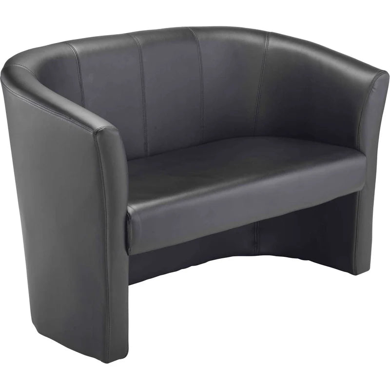 Black Faux Leather Tub Sofa, Learning SPACE