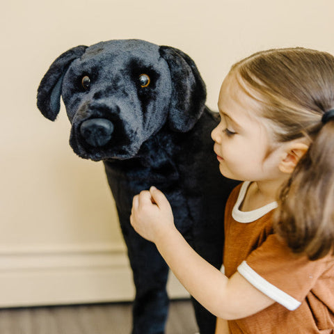 Black Lab Giant Stuffed Animal-Baby Soft Toys,Calming and Relaxation,Christmas,Christmas 2024,Comfort Toys,Dolls & Doll Houses,Games & Toys,Imaginative Play,Toys for Anxiety,World & Nature-Learning SPACE