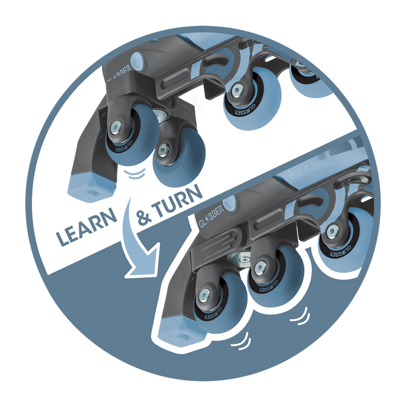 Blue Globber Learning Roller Skates 2 in 1 (Size EU 30-33), Learning SPACE