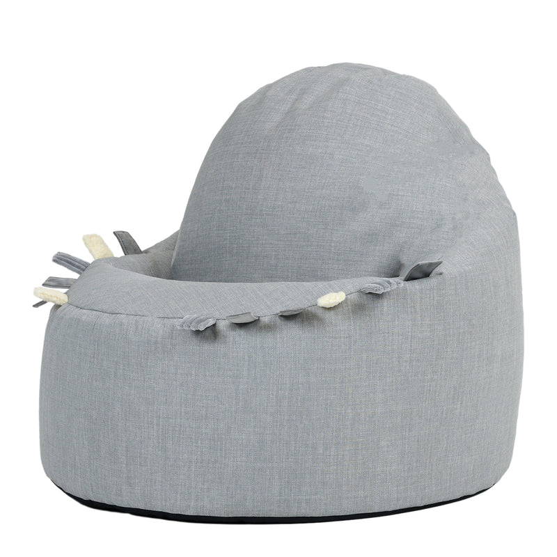 Sensory Touch Tags Chair Bean Bag, Grey Woven Learning SPACE