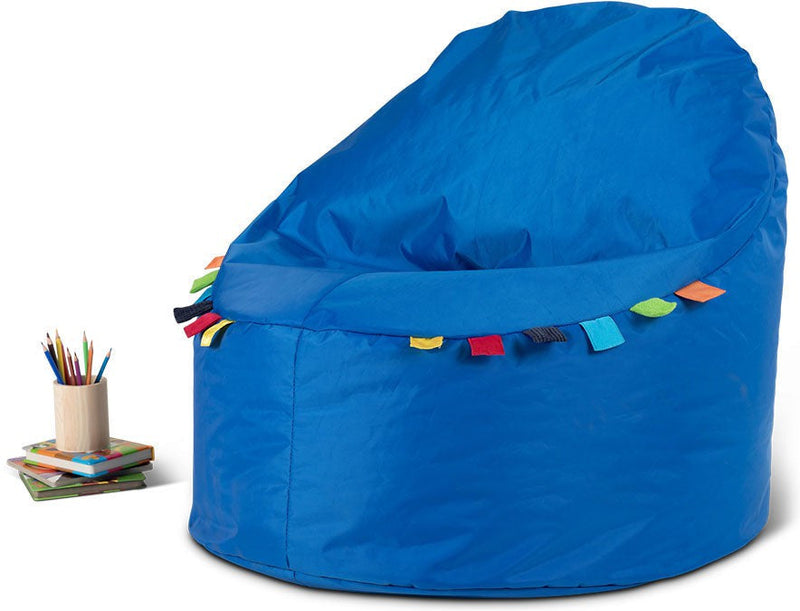 Sensory Touch Tags Chair Bean Bag, Blue Learning SPACE