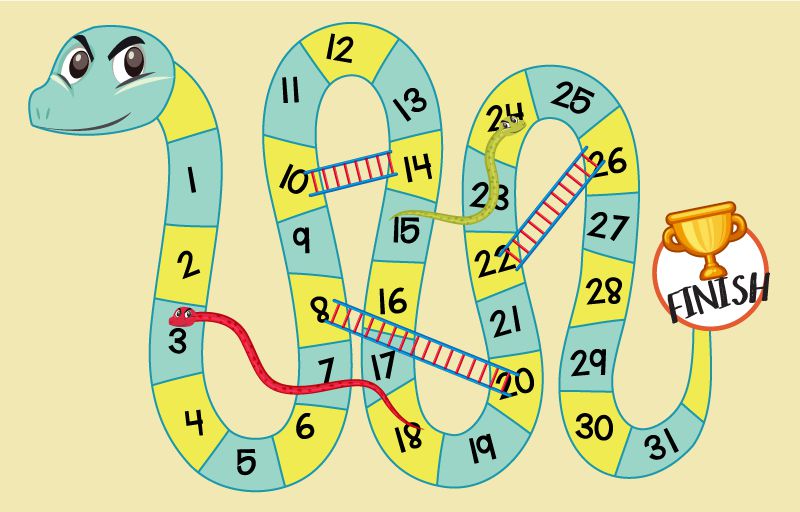 Board Game Snakes and Ladders Decals for Furniture, 50x32 cm Learning SPACE