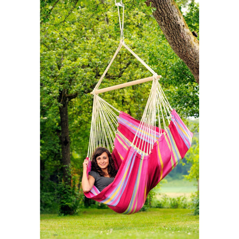 Brasil Grenadine Hammock Chair-Hammock Chair-Cotton,Hammock chair,Hanging Chair,Indoor,Pink,Purple,Red,Single-Learning SPACE