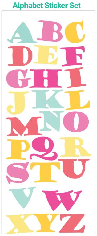Bright Alphabet Sticker Set, Learning SPACE