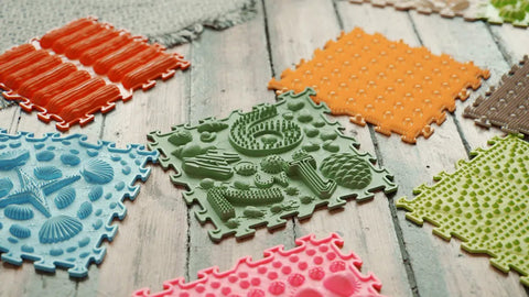 Brightly Coloured Sensory Puzzle Playmats (25cmx25cm) Set of 9-2-12 Piece Jigsaw,AllSensory,Baby Sensory Toys,Down Syndrome,Gifts For 2-3 Years Old,Mats,Mats & Rugs,Multi-Colour,Nursery,Playmat,Playmats & Baby Gyms,Sensory Direct Toys and Equipment,Sensory Flooring,Sensory Processing Disorder,Tactile Toys & Books,Vestibular-Learning SPACE