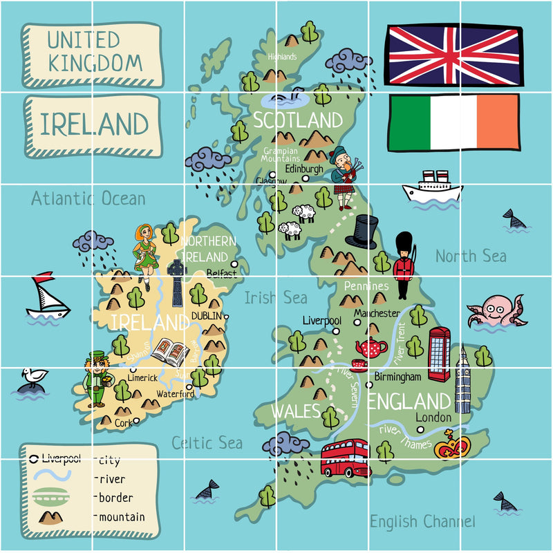 British Isles Playmat for Programmable Robots, Learning SPACE