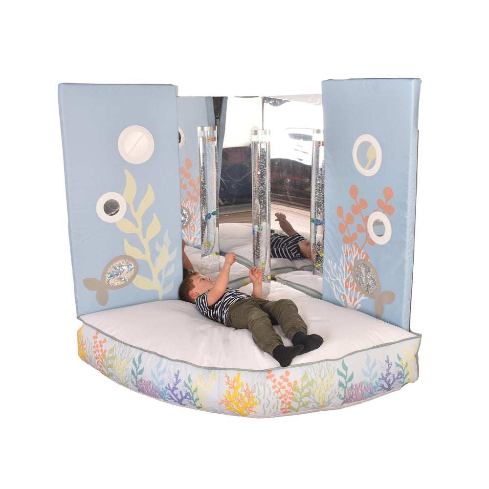 Bubble Tube Corner Soft Play with Mirrors (Bubble Tube not included)-Bean bags,Bean Bags & Cushions,Bubble Tube Accessories,Dropship,Home Bubble Tubes & Walls,Plinths,Wellbeing Furniture-Learning SPACE