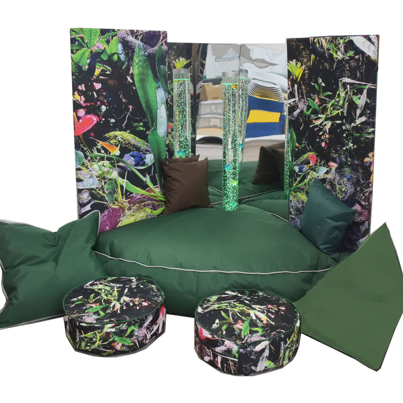 Bubble Tube Nurture Corner - Rainforest - Full Set Including Cushions and Bubble Tube, Learning SPACE