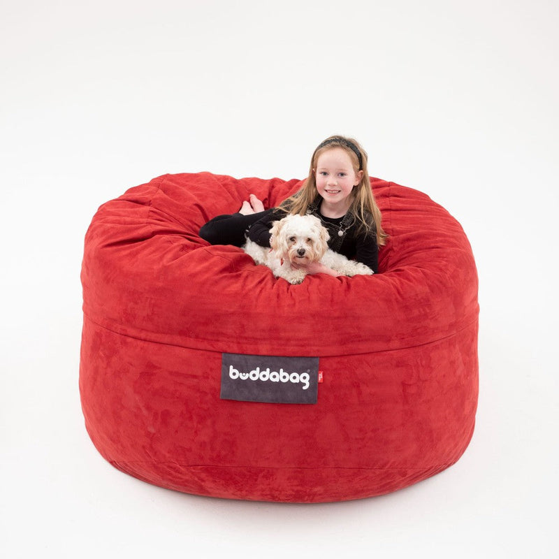 Buddabag Snuggle Memory Foam Bean Bag - Choice of Size, Mini Red Cord Learning SPACE