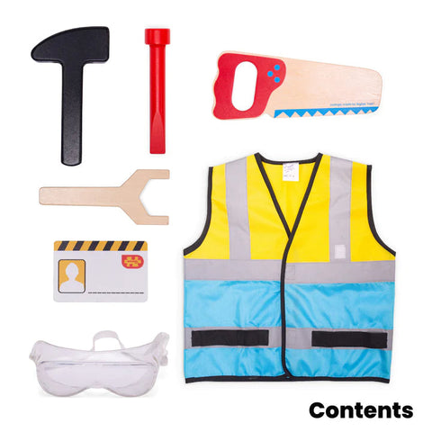 Builder Dress Up Role Play Costume-Bigjigs Toys, Dress Up Costumes & Masks, Role Play-Learning SPACE