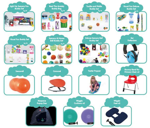 Bumper Inclusive School Pack-Calming & Anxiety,excell2,Fidget,Portable Sensory Rooms,Ready Made Sensory Rooms,Sensory,sensory activity,Sensory Boxes,Sensory Light Up Toys,Sensory Processing Disorder,Sensory Seeking,spim value pack,Toys for Anxiety,Visual Sensory Toys-Learning SPACE