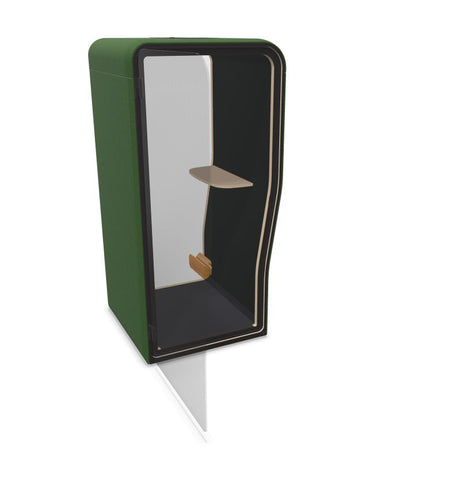 BuzziNest - Sound Reducing Privacy Booth-bespoke, booth, Buzzi Space, Dividers, Library Furniture, Noise Reduction, Wellbeing Furniture-Left Handed-Hazy Green - TRCS+ 9704-Truffle Grey Laminate-Learning SPACE