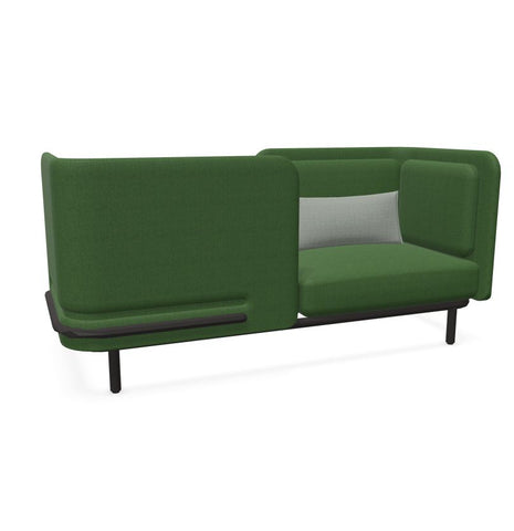 BuzziSpark Sound Reducing Sofa-Armchair, bespoke, booth, Buzzi Space, Full Size Seating, Noise Reduction, Padded Seating, Seating, Sofa, Wellbeing Furniture-Original AG102 - Right open (2 Person)-Low-Hazy Green - TRCS+ 9704-Learning SPACE